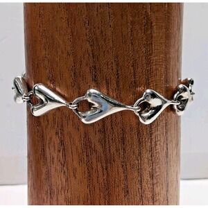 Robert Lee Morris RLM Sterling Silver Meandering Hearts 7.5-8" Bracelet 29.3g